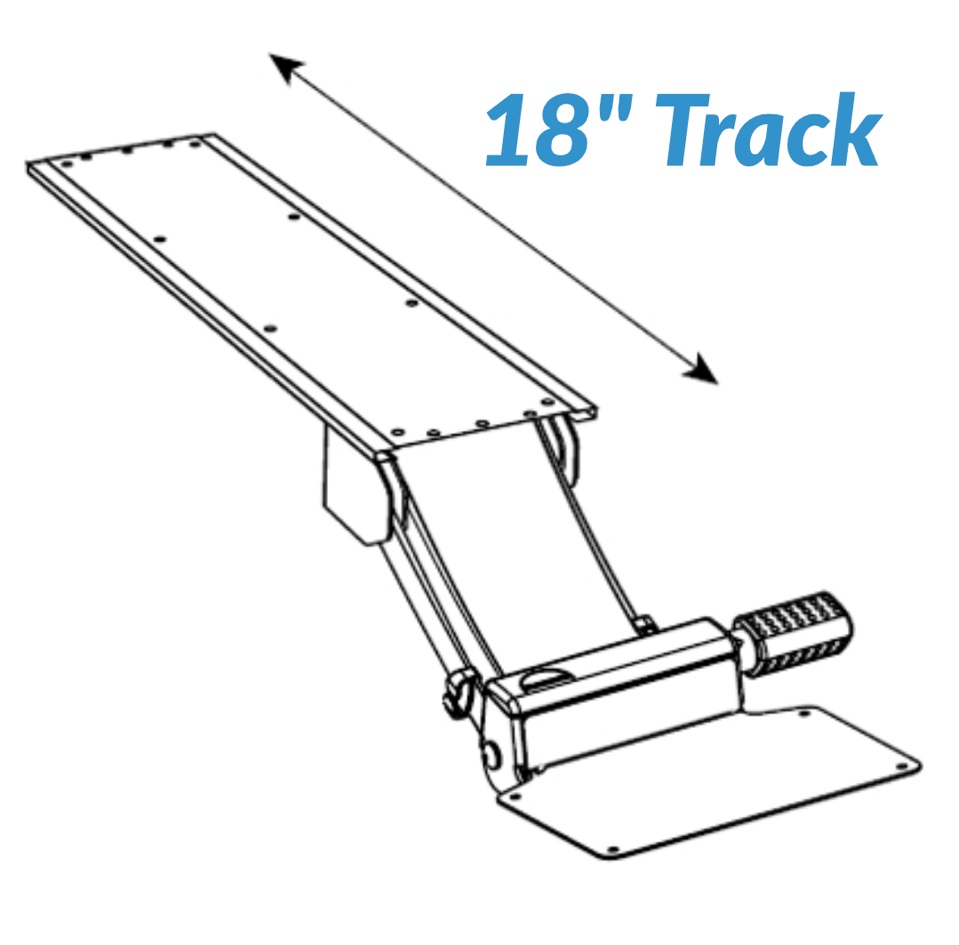 18" Track - For desks with minimum of 18.5" clearance from front to back under the desktop